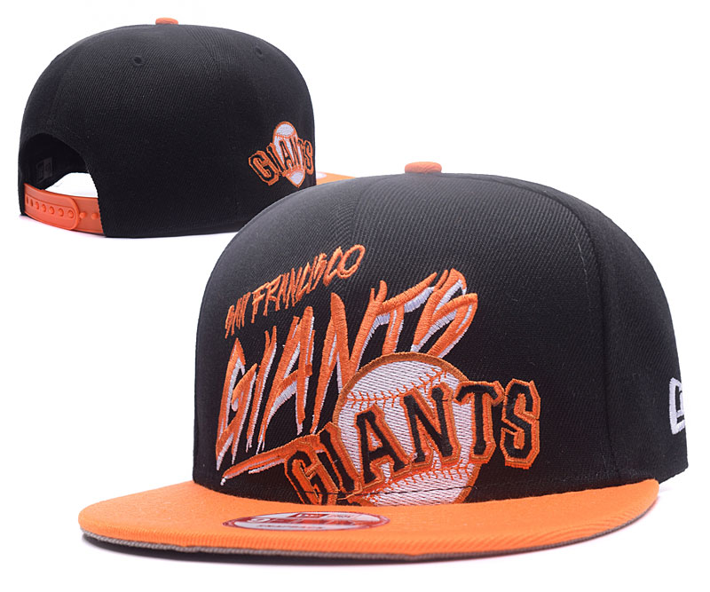 San Francisco Giants Team Logo Black Orange Adjustable Hat GS