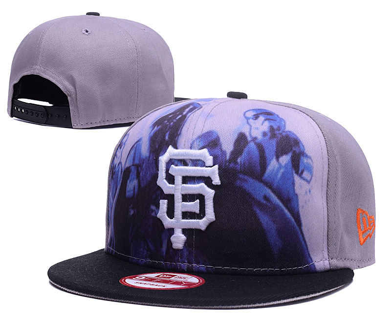 San Francisco Giants Team Logo Gray Black Adjustable Hat GS