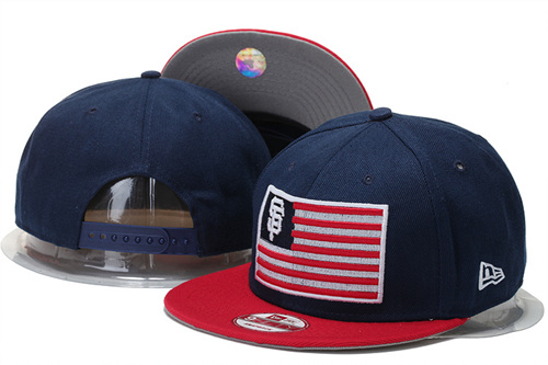 San Francisco Giants Team Logo USA Flag Navy Adjustable Hat GS