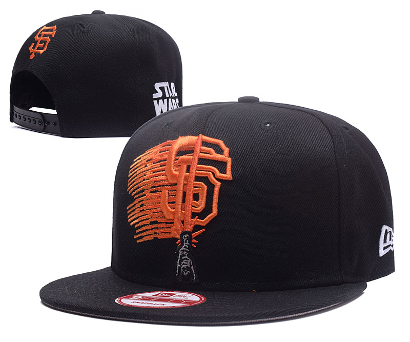 San Francisco Giants Team Orange Logo Black Adjustable Hat GS
