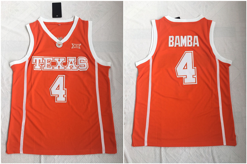 Texas Longhorns 4 Mohamed Bamba Orange Stitched College Basketball Jersey - Click Image to Close