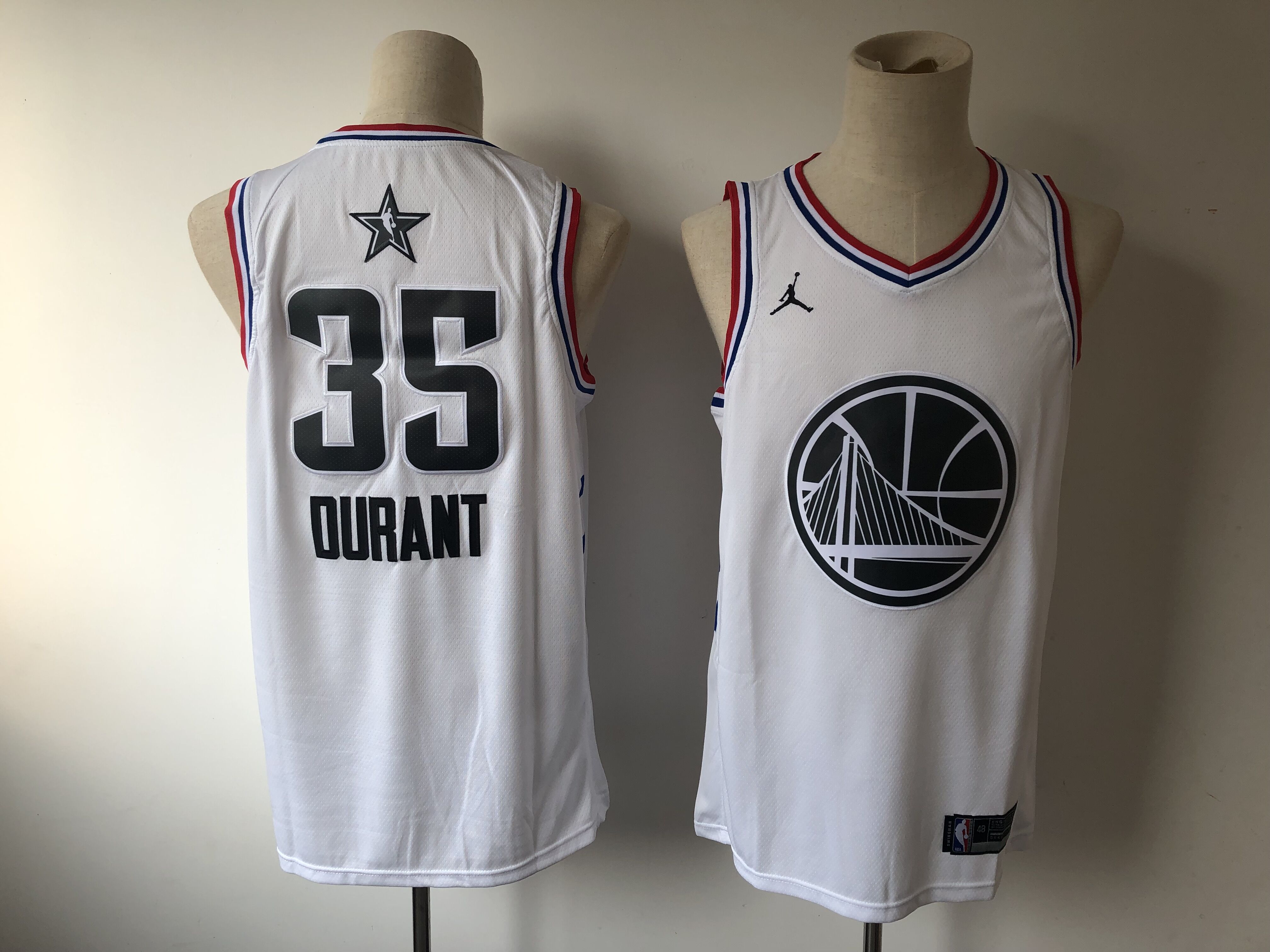 Warriors 35 Kevin Durant White 2019 NBA All-Star Game Jordan Brand Swingman Jersey