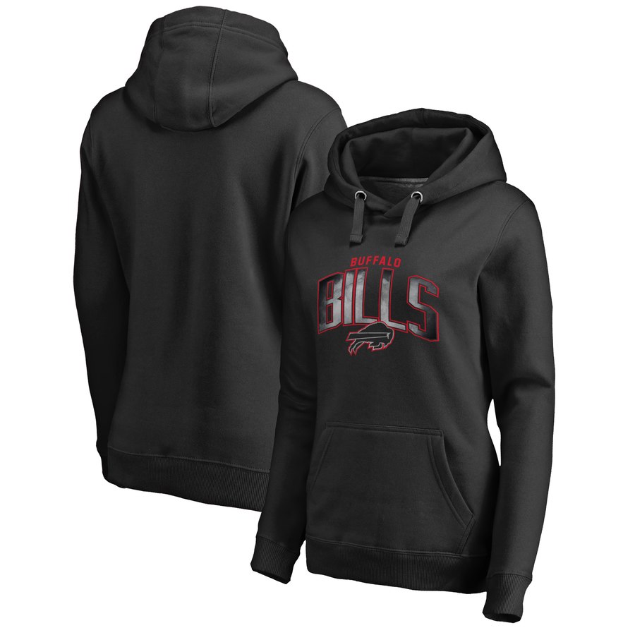Buffalo Bills NFL Pro Line by Fanatics Branded Women's Plus Size Arch Smoke Pullover Hoodie - Click Image to Close