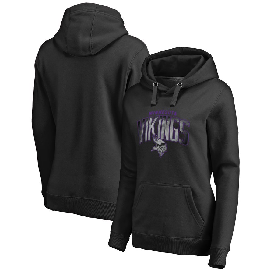 Minnesota Vikings NFL Pro Line by Fanatics Branded Women's Plus Size Arch Smoke Pullover Hoodie - Click Image to Close