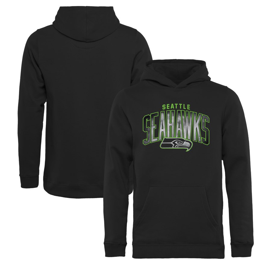 Seattle Seahawks NFL Pro Line by Fanatics Branded Youth Arch Smoke Pullover Hoodie Black