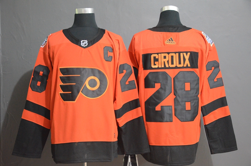 Flyers 28 Claude Giroux Orange 2019 NHL Stadium Series Adidas Jersey