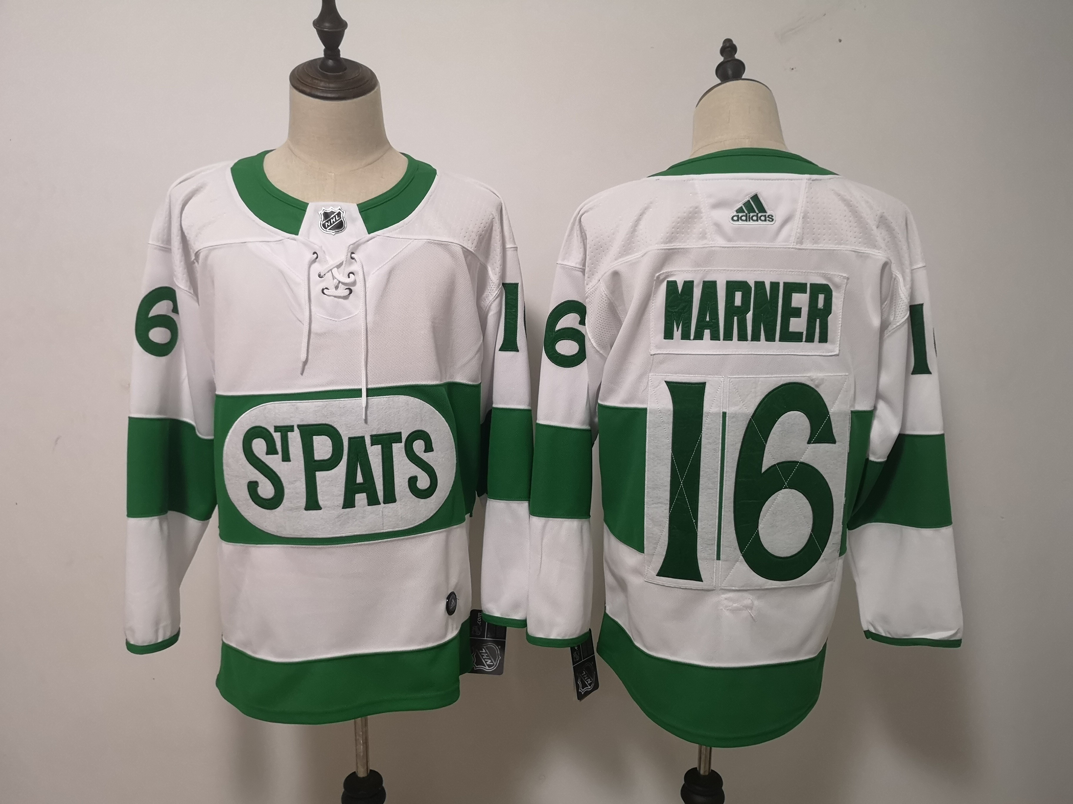Maple Leafs 16 Mitchell Marner White 2019 St. Patrick's Day Adidas Jersey