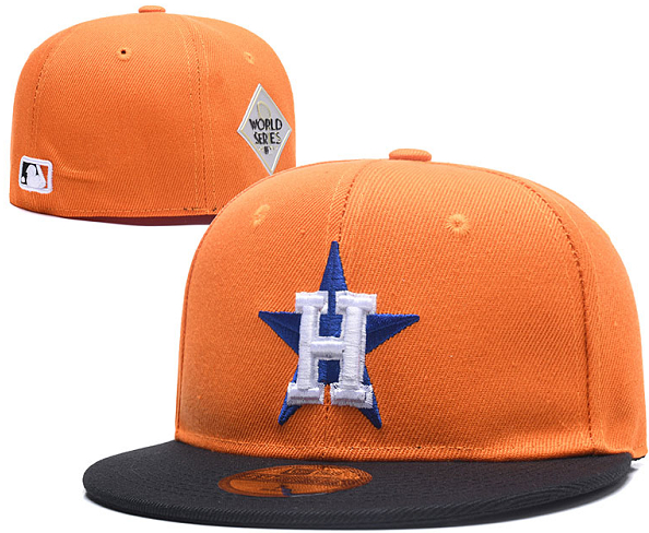Astros Team Logo Orange Fitted Hat LX