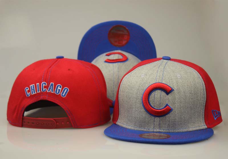 Cubs Team Logo Gray Red Adjustable Hat LT - Click Image to Close