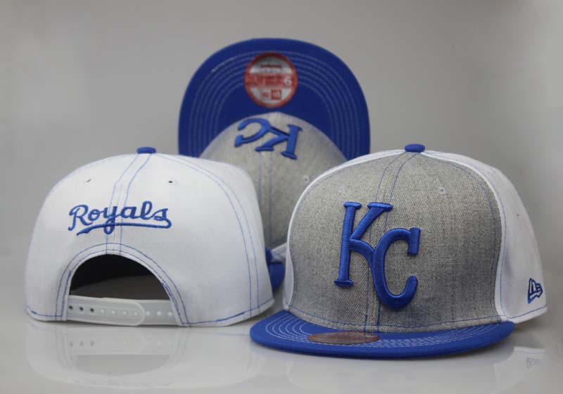 Royals Team Logo Gray White Adjustable Hat LT