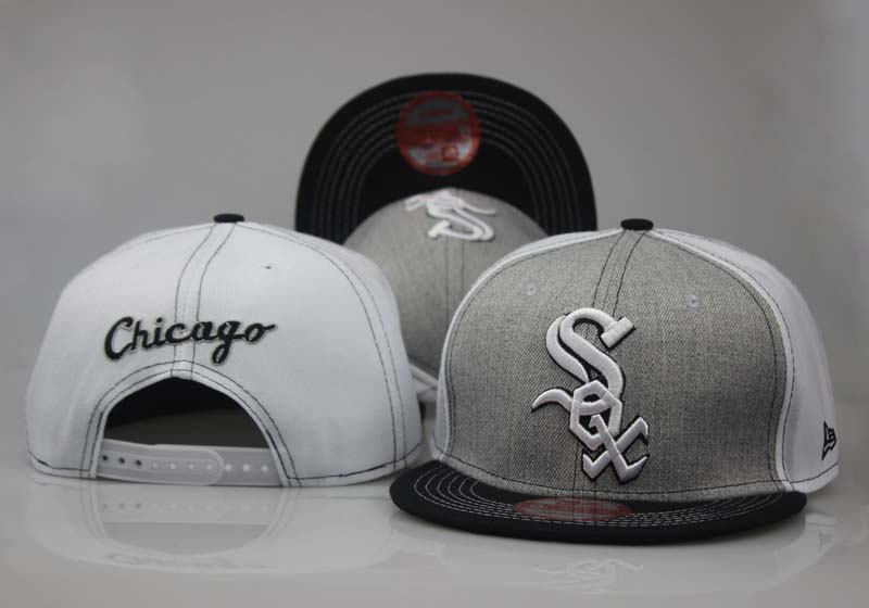 White Sox Team Logo Gray White Adjustable Hat LT