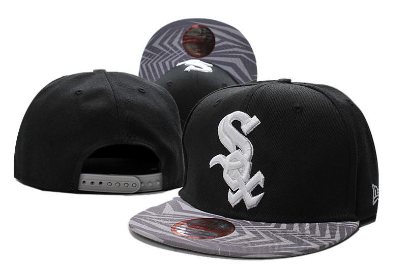 White Sox Team White Logo Black Adjustable Hat LT