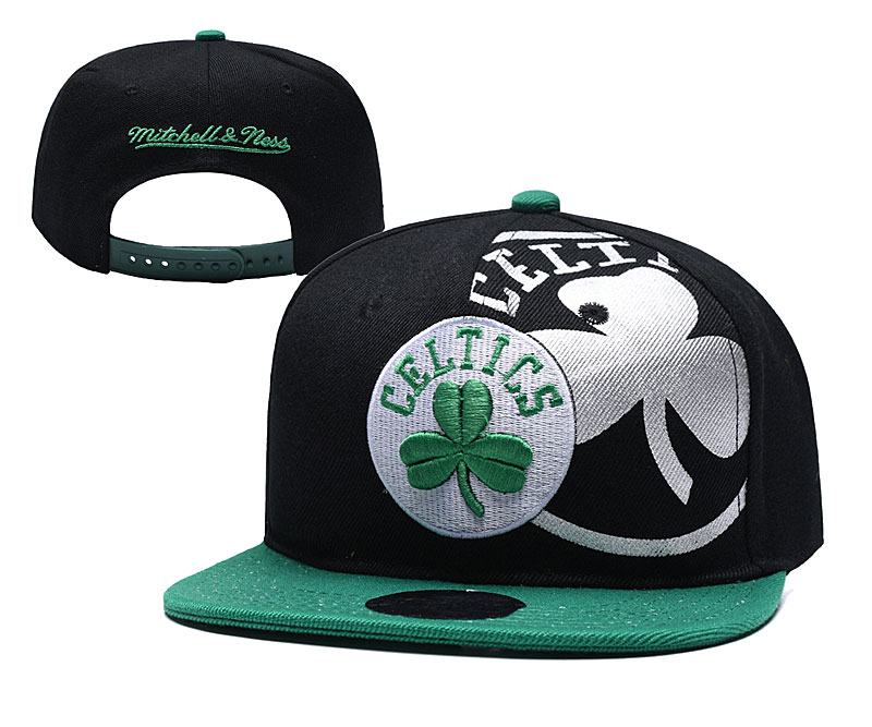 Celtics Team Logo Black Mitchell & Ness Adjustable Hat YD