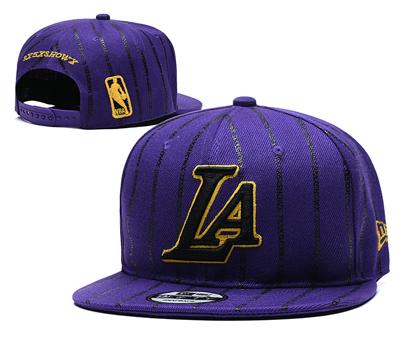 Lakers Team Logo Purple Adjustable Hat YD - Click Image to Close
