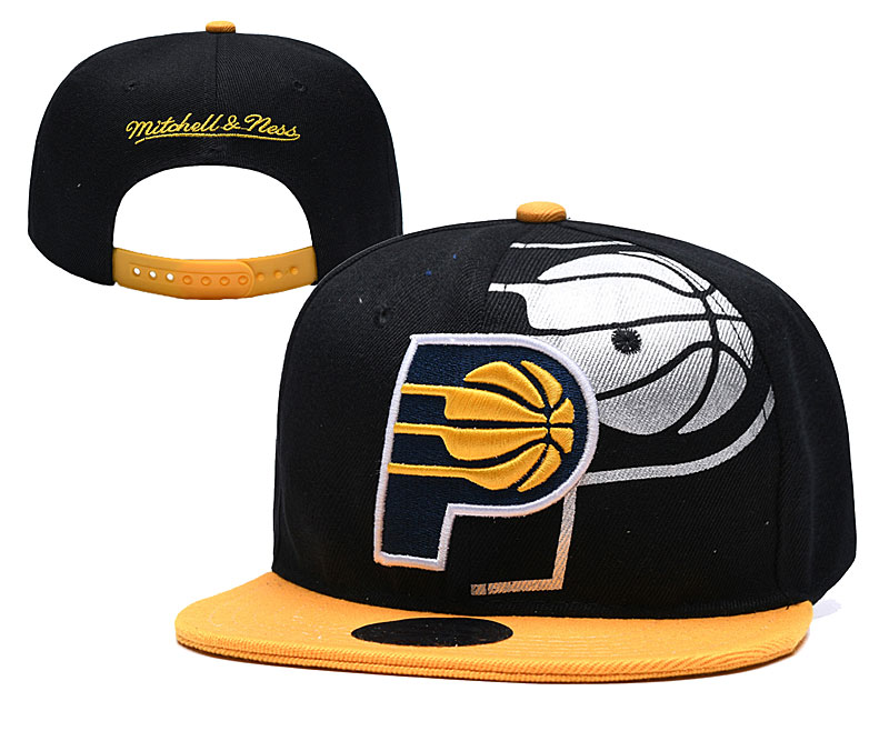 Pacers Team Logo Black Mitchell & Ness Adjustable Hat YD