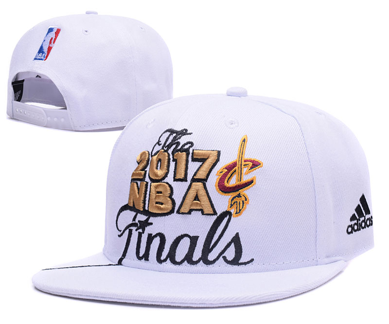 Cavaliers Team Logo 2017 NBA Finals White Adjustable Hat GS