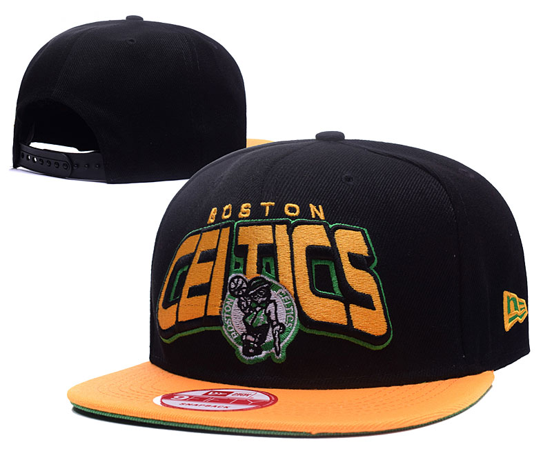 Celtics Team Logo Black Yellow Adjustable Hat GS