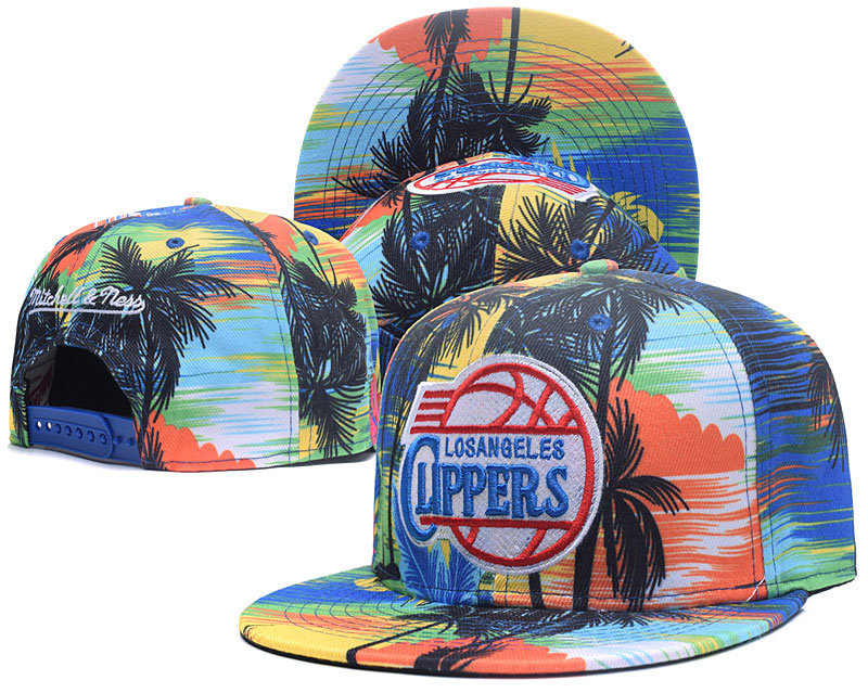 Clippers Team Logo Tropical Landscape Mitchell & Ness Adjustable Hat GS