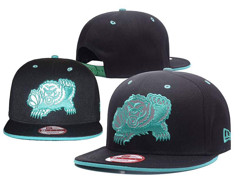 Grizzlies Team Logo Black Green Adjustable Hat GS