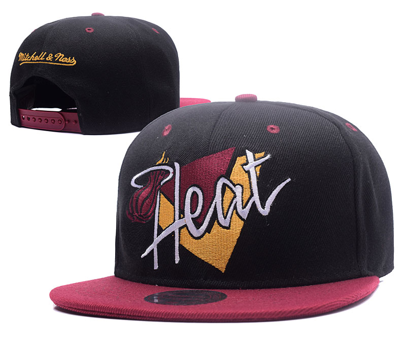 Heat Fresh Logo Black Red Mitchell & Ness Adjustable Hat GS