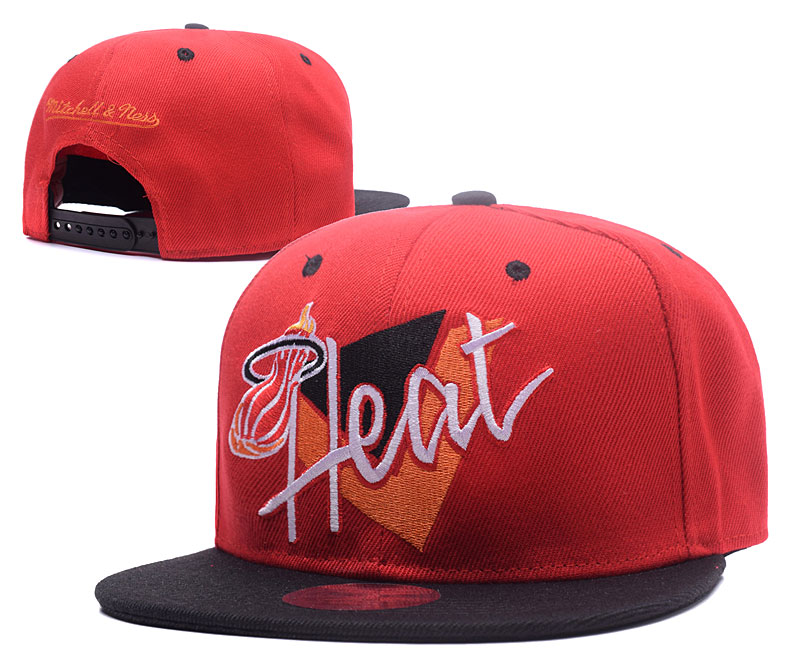 Heat Fresh Logo Red Black Mitchell & Ness Adjustable Hat GS