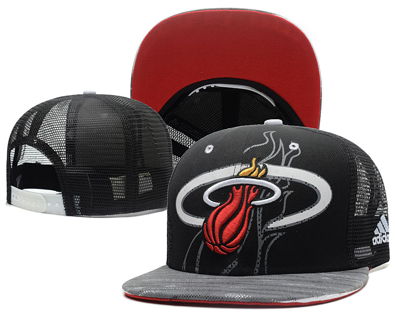 Heat Team Logo Black Hollow Carved Adjustable Hat GS