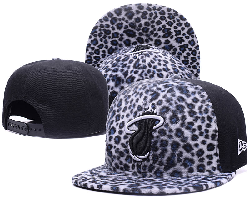 Heat Team Logo Black Leopard Adjustable Hat GS