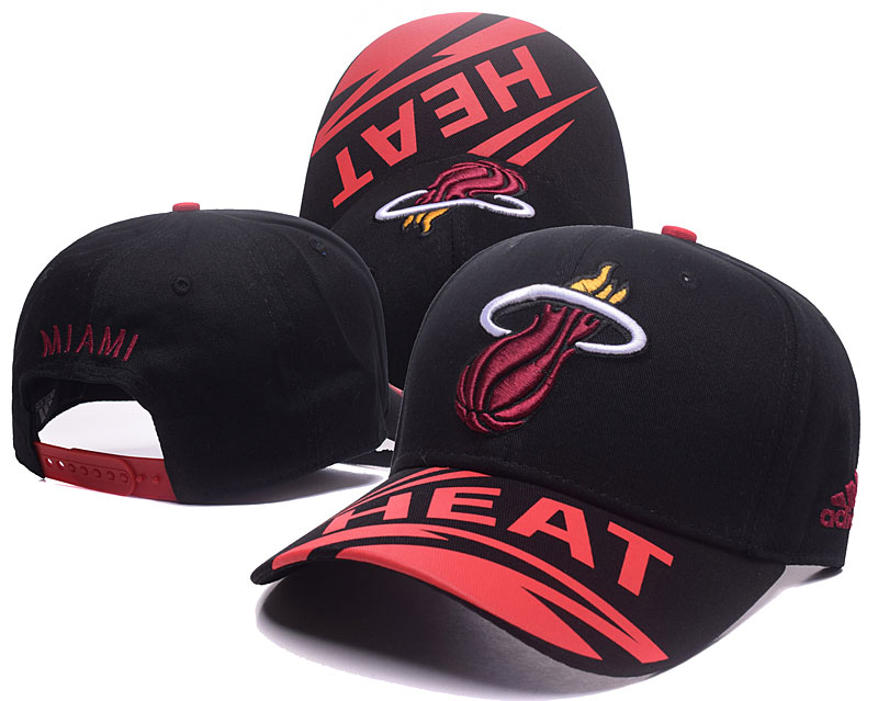 Heat Team Logo Black Red Peaked Adjustable Hat GS