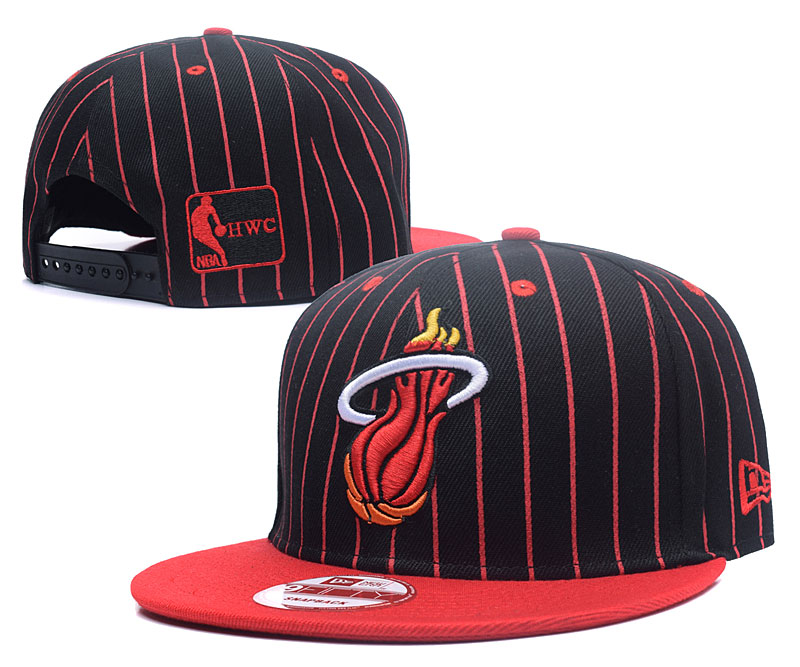 Heat Team Logo Black Red Stripe Adjustable Hat GS