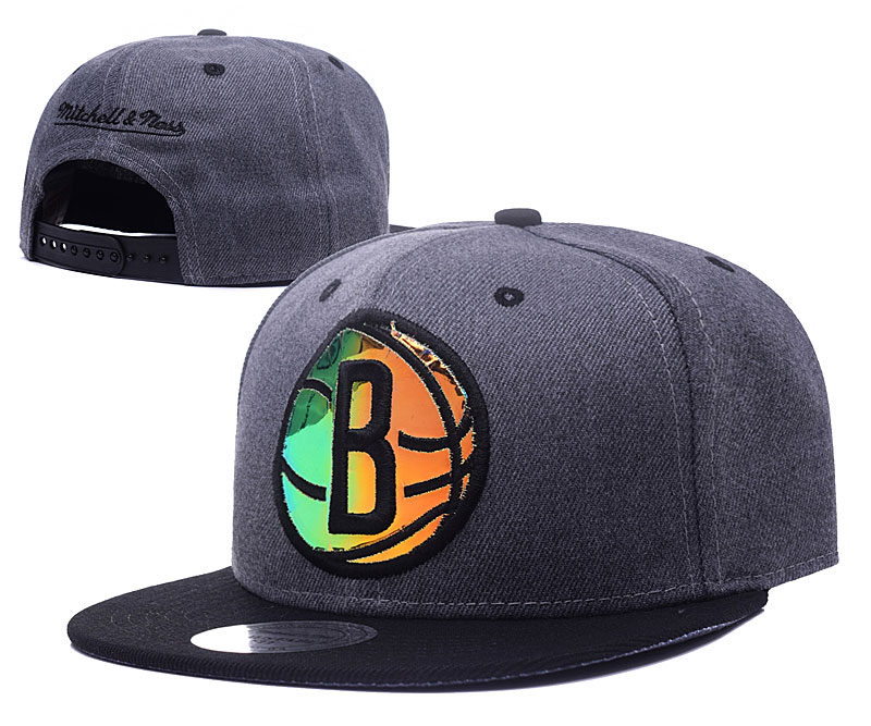 Heat Team Logo Gray Black Mitchell & Ness Adjustable Hat GS