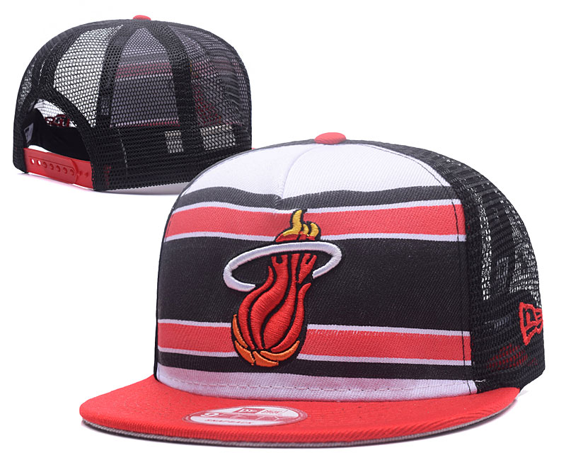 Heat Team Logo Hollow Carved Colorful Stripe Adjustable Hat GS