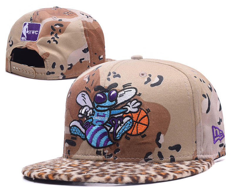 Hornets Team Logo Camo Leopard Adjustable Hat GS