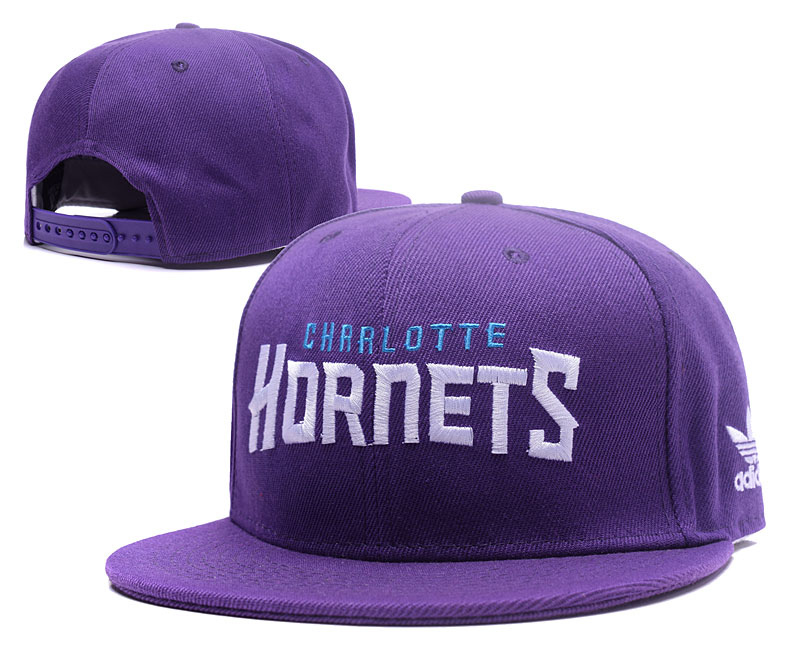 Hornets Team Logo Purple Adjustable Hat GS