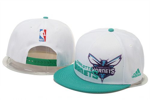 Hornets Team Logo White Green Adjustable Hat GS