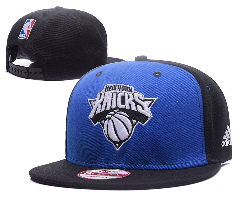 Knicks Fresh Logo Black Blue Adjustable Hat GS