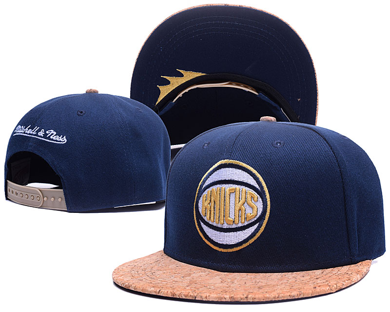 Knicks Fresh Logo Navy Mitchell & Ness Adjustable Hat GS