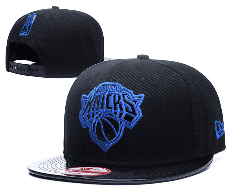 Knicks Team Logo Black Blue Adjustable Hat GS