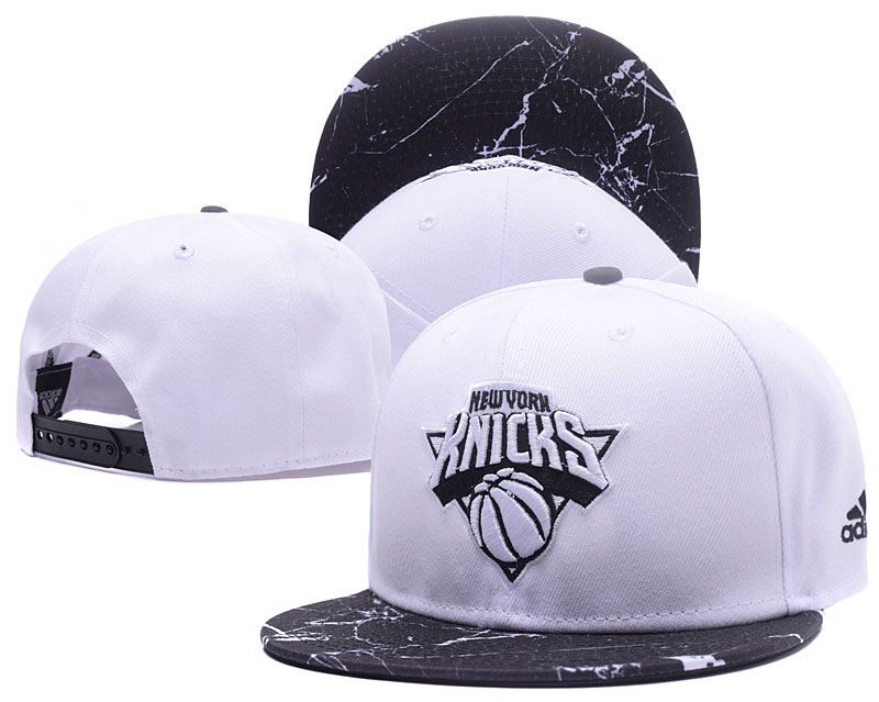 Knicks Team Logo Black Marble Pattern Adjustable Hat GS