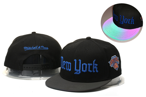 Knicks Team Logo Black Mitchell & Ness Adjustable Hat GS