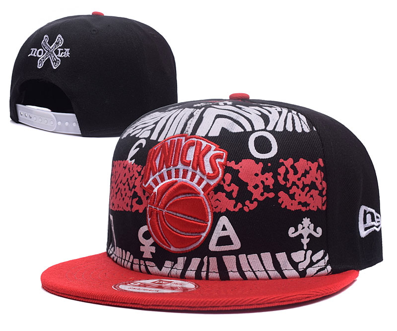 Knicks Team Logo Black Red Design Adjustable Hat GS