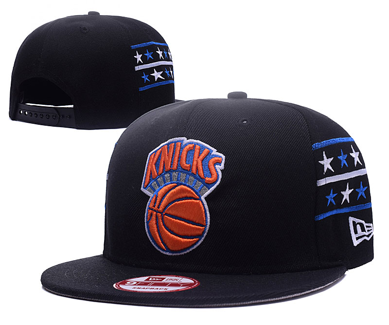 Knicks Team Logo Black With Star Adjustable Hat GS