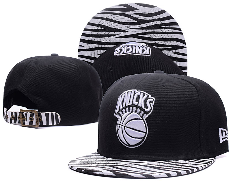 Knicks Team Logo Black Zebra Pattern Adjustable Hat GS