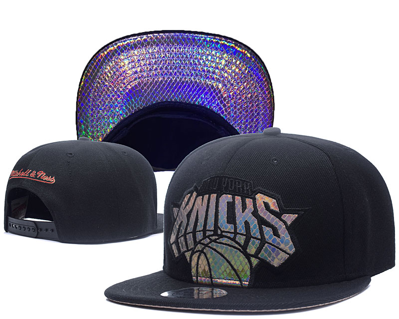 Knicks Team Logo Blue Mitchell & Ness Adjustable Hat GS