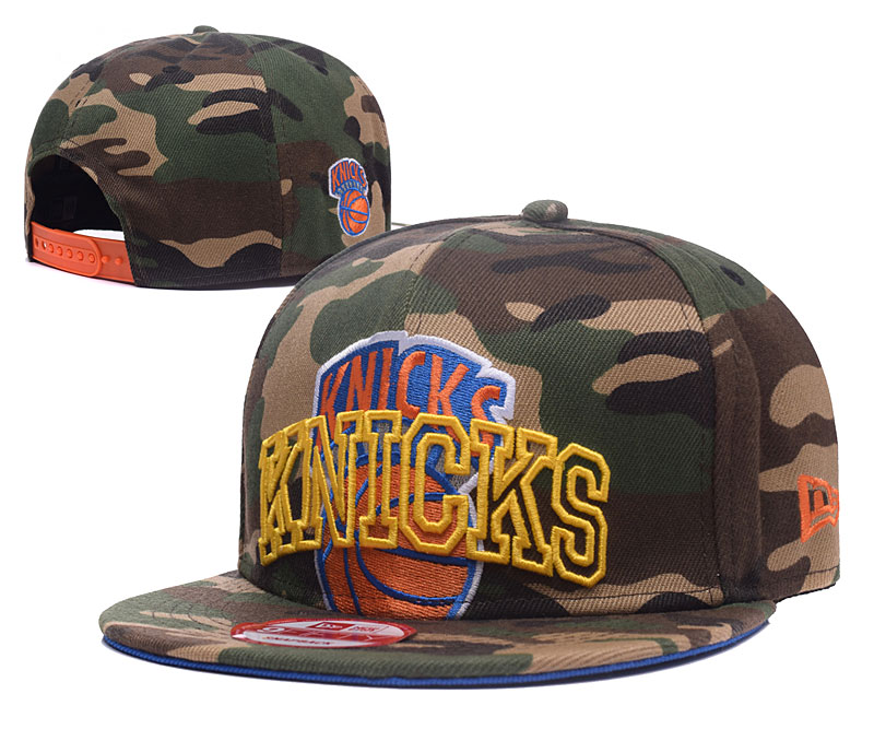 Knicks Team Logo Camo Adjustable Hat GS