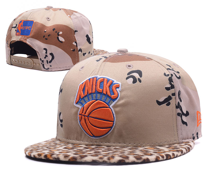 Knicks Team Logo Camo Leopard Adjustable Hat GS