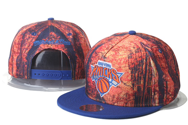 Knicks Team Logo Maple Pattern Mitchell & Ness Adjustable Hat GS
