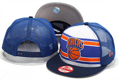 Knicks Team Logo Navy Hollow Carved Adjustable Hat GS