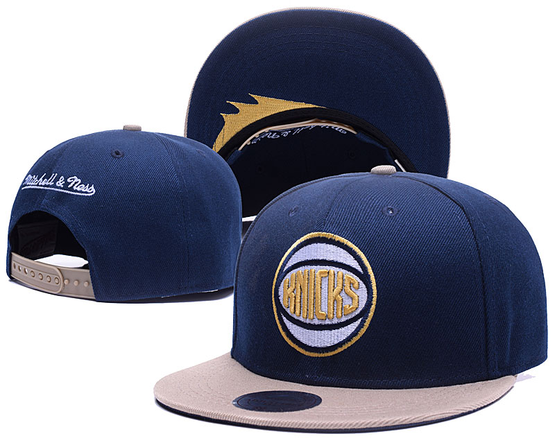 Knicks Team Logo Navy Mitchell & Ness Adjustable Hat GS