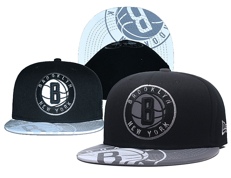 Nets Fresh Logo Black Gray Adjustable Hat GS