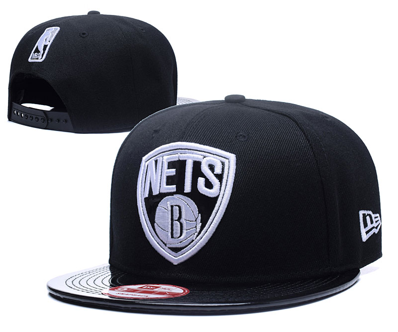 Nets Fresh White Logo Black Adjustable Hat GS